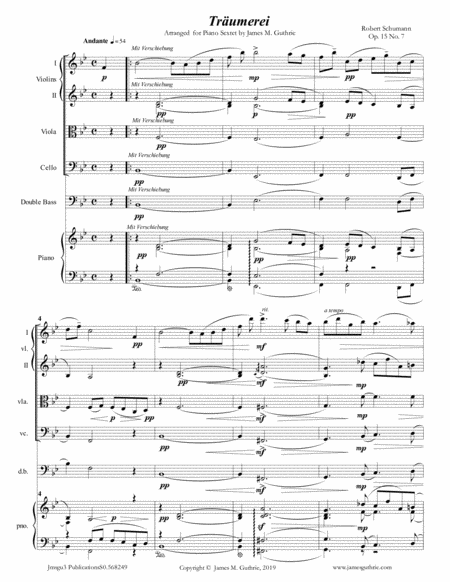 Free Sheet Music Schumann Trumerei Op 15 No 7 For Piano Sextet