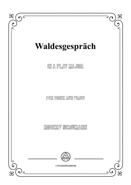 Schumann Waldesgesprch In A Flat Major For Voice And Piano Sheet Music