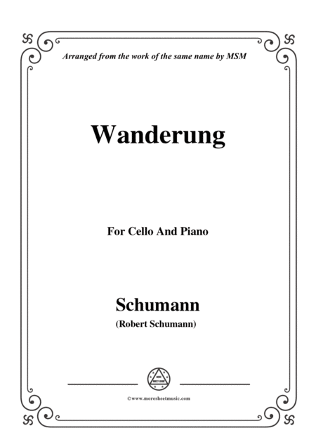 Schumann Wanderung For Cello And Piano Sheet Music