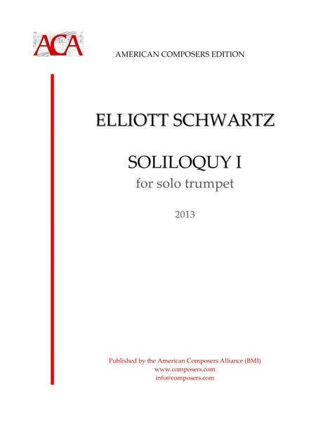 Free Sheet Music Schwartz Soliloquy I