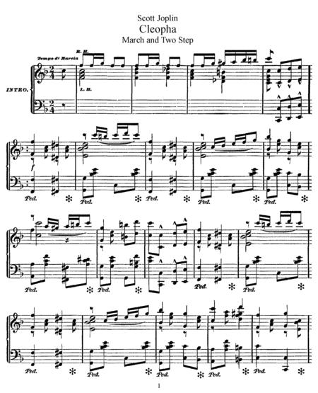 Free Sheet Music Scott Joplin Cleopha Original Version