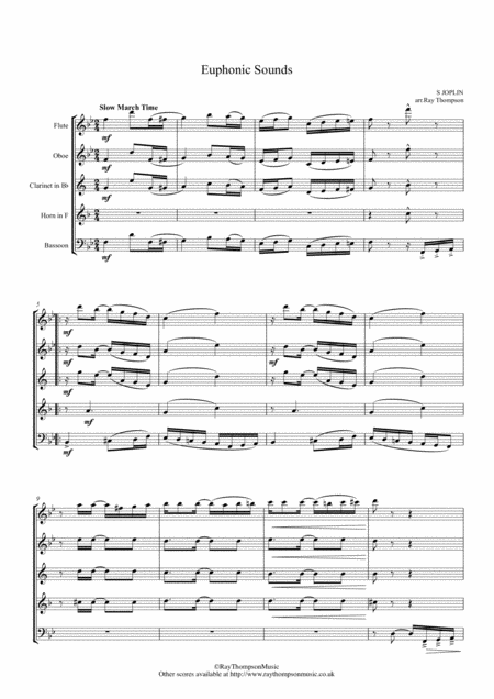 Scott Joplin Euphonic Sounds Wind Quintet Sheet Music