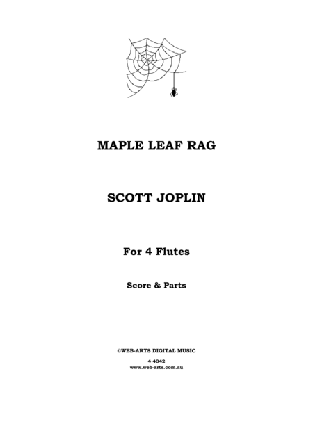 Scott Joplin Maple Leaf Rag For 4 Flutes Sheet Music