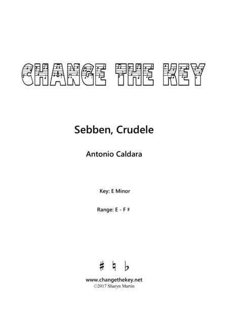 Free Sheet Music Sebben Crudele E Minor