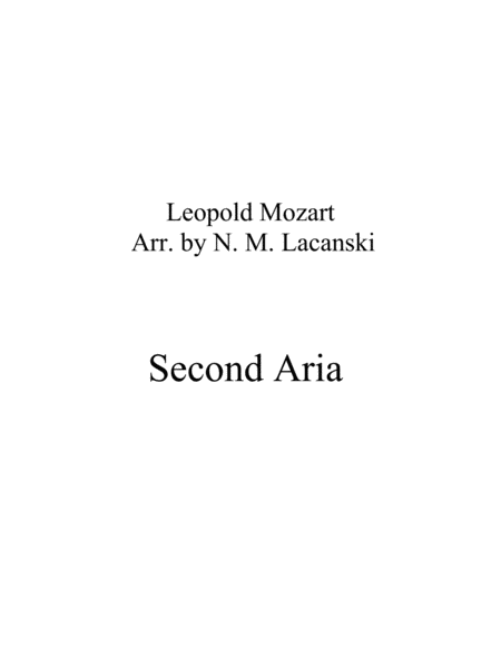 Free Sheet Music Second Aria