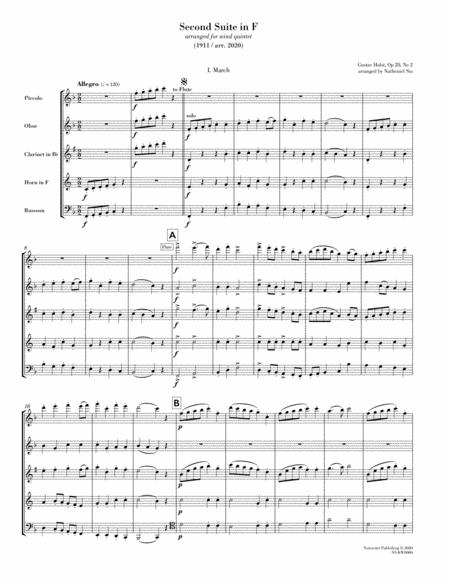 Free Sheet Music Second Suite In F Arr For Woodwind Quintet