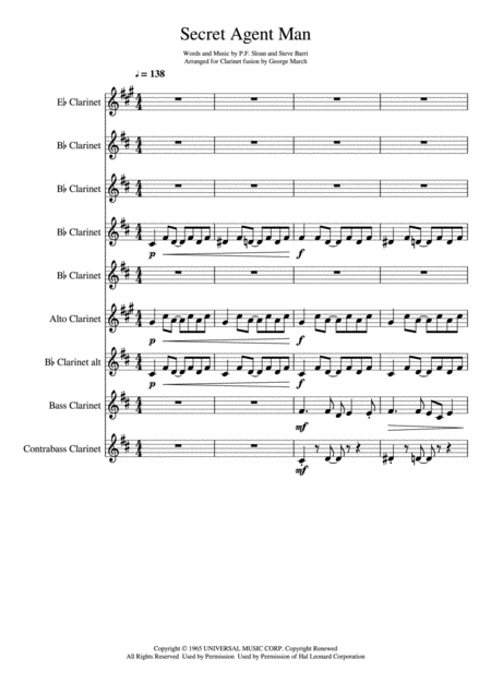 Secret Agent Man Sheet Music