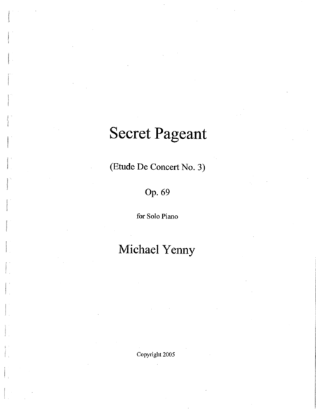 Secret Pageant Op 69 Sheet Music