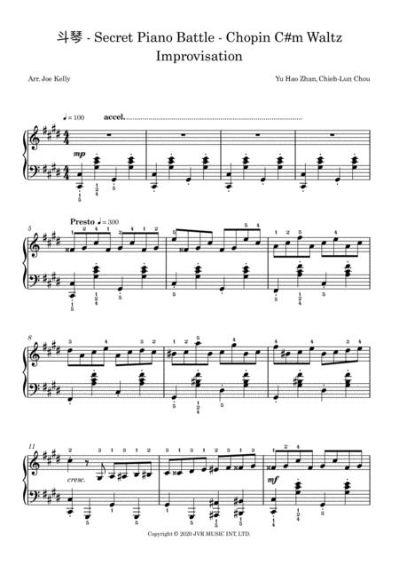 Free Sheet Music Secret Piano Battle 2 Chopin C M Waltz Improvisation