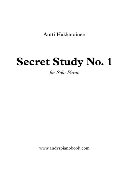 Free Sheet Music Secret Study No 1