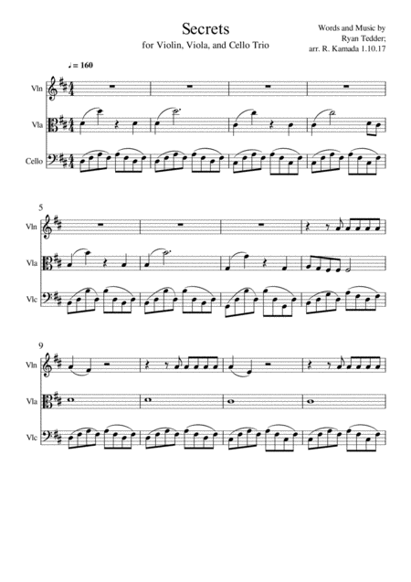 Free Sheet Music Secrets For Violin Viola Cello Trio