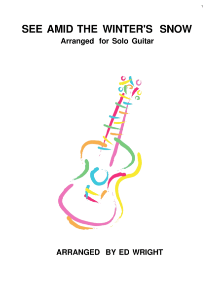 See Amid The Winters Snow For Solo Guitar Sheet Music