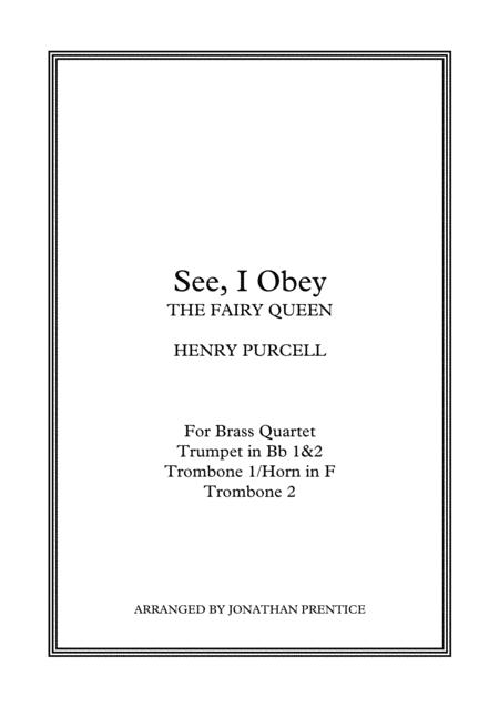 See I Obey Brass Quartet Sheet Music