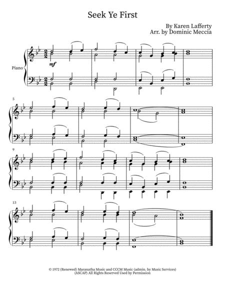 Seek Ye First Piano Sheet Music