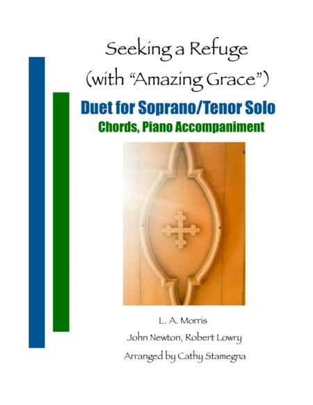 Seeking A Refuge With Amazing Grace Duet For Soprano Tenor Solo Chords Piano Accompaniment Sheet Music