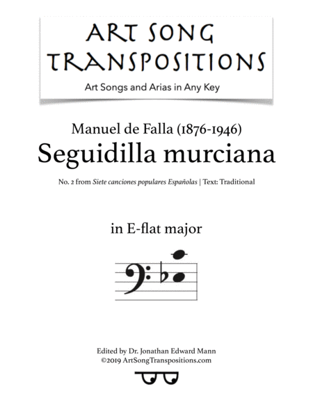 Seguidilla Murciana E Flat Major Bass Clef Sheet Music