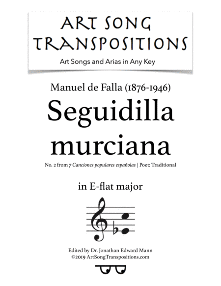 Seguidilla Murciana Transposed To E Flat Major Sheet Music