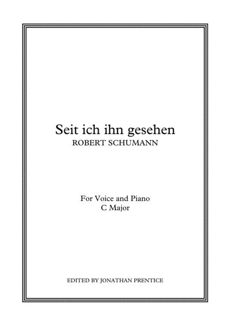 Free Sheet Music Seit Ich Ihn Gesehen C Major