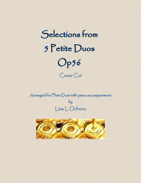 Free Sheet Music Selections From 5 Petite Duos Op56 For Flute Duet And Piano