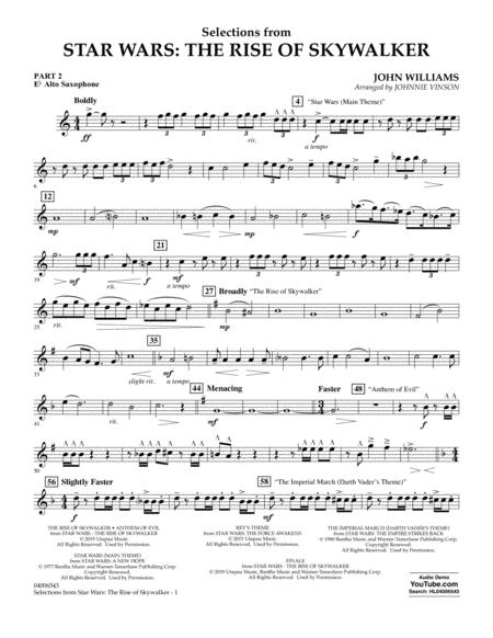 Selections From Star Wars The Rise Of Skywalker Pt 2 Eb Alto Saxophone Sheet Music