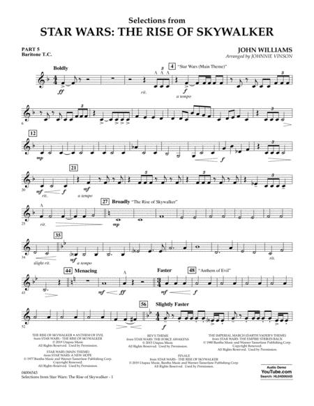 Selections From Star Wars The Rise Of Skywalker Pt 5 Baritonet C Sheet Music