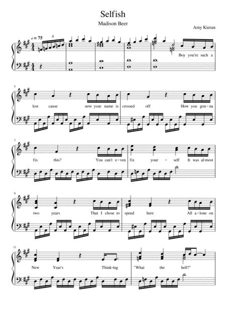 Free Sheet Music Selfish