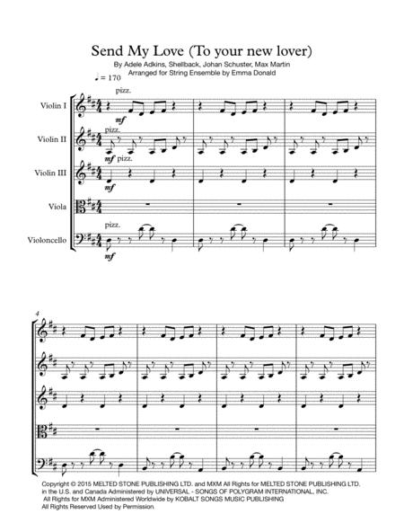 Send My Love To Your New Lover For String Ensemble Sheet Music