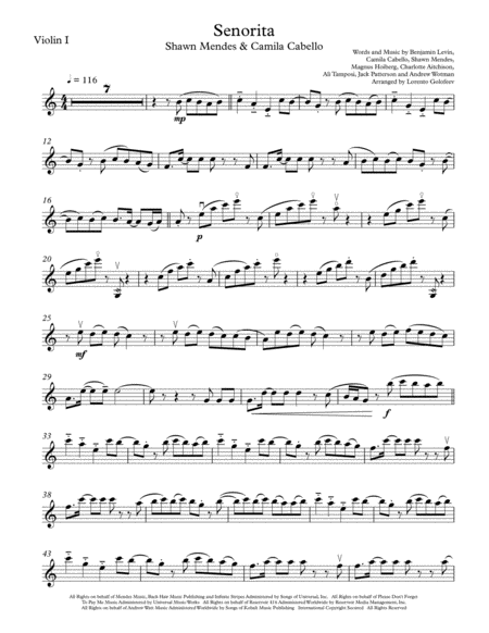 Free Sheet Music Senorita