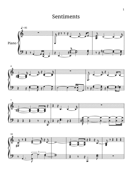 Free Sheet Music Sentiments