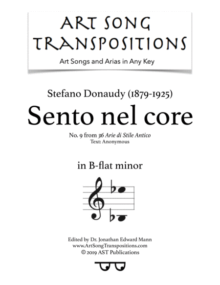 Sento Nel Core B Flat Minor Sheet Music