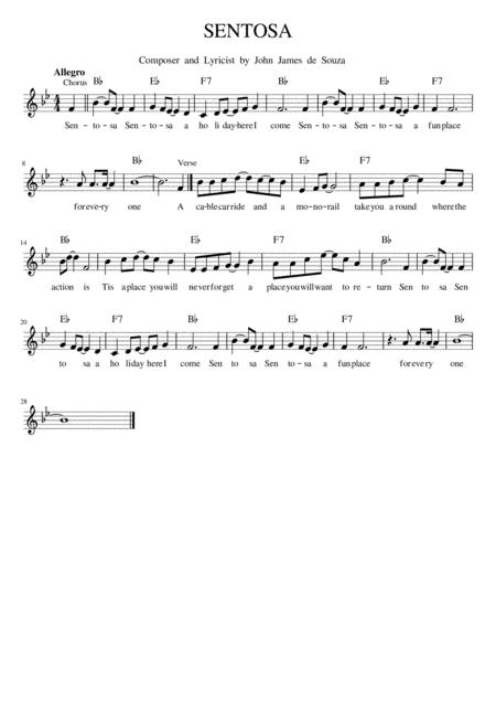 Free Sheet Music Sentosa