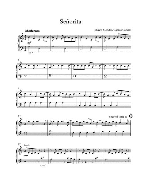 Seorita Easy Piano Version Sheet Music