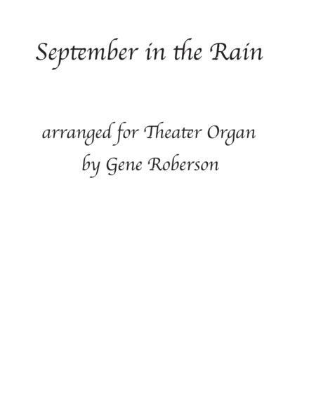 September In The Rain For Theater Organ Sheet Music