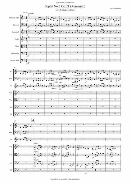 Free Sheet Music Septet No 2 Op 21 Romantic For Wind And Strings