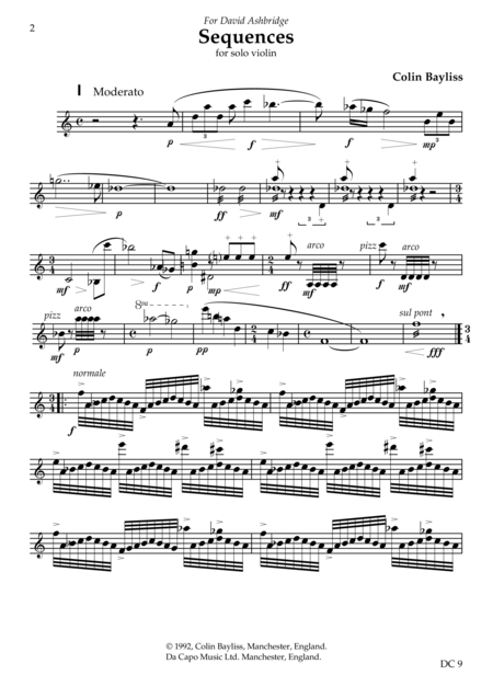 Sequences For Solo Violin Sheet Music