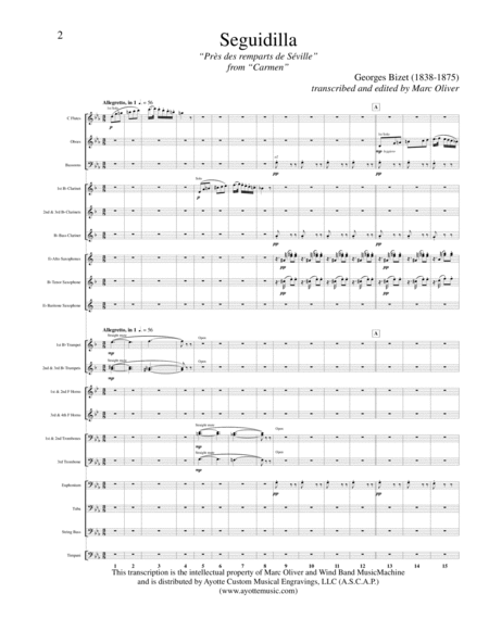 Sequidilla From Carmen Transcribed For Concert Band Sheet Music