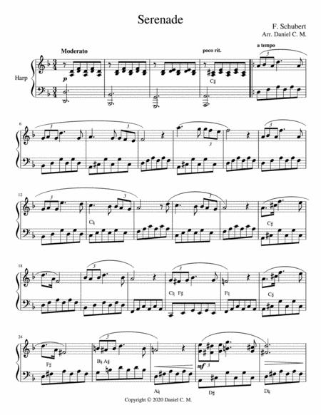 Free Sheet Music Serenade For Harp Simplified