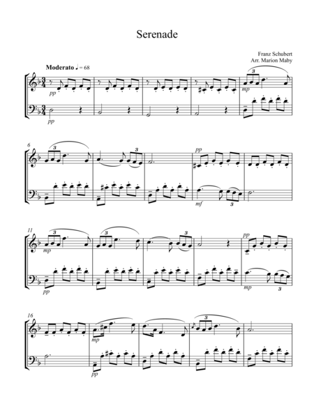 Free Sheet Music Serenade For Violin And Cello Duet