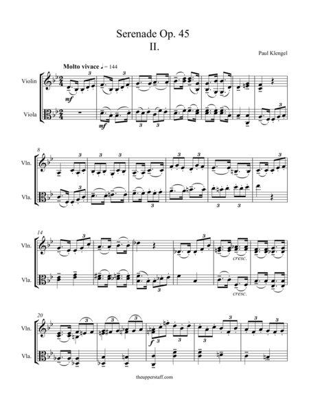 Free Sheet Music Serenade Op 45 Movement 2