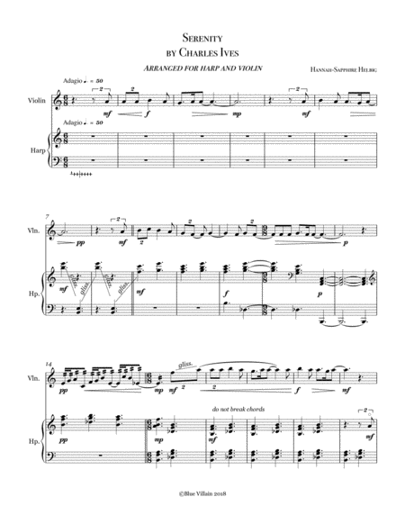 Free Sheet Music Serenity Score