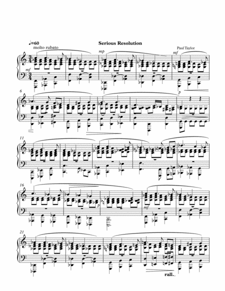 Free Sheet Music Serious Resolution