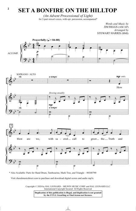 Set A Bonfire On The Hilltop An Advent Processional Of Light Arr Stewart Harris Sheet Music