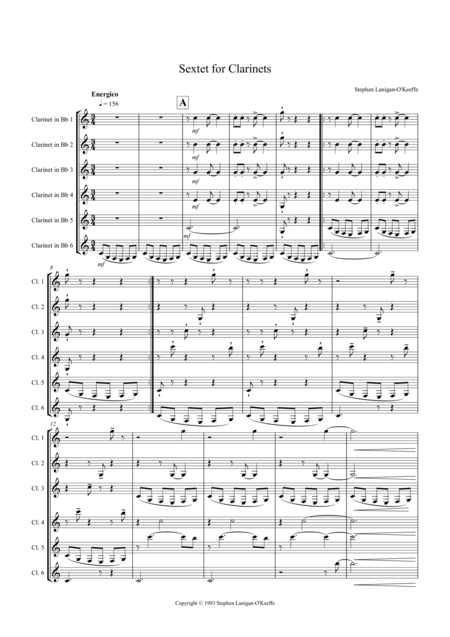 Free Sheet Music Sextet For Clarinets