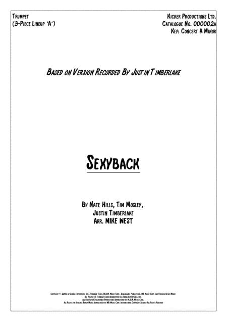 Free Sheet Music Sexyback 3 Piece Brass Section A