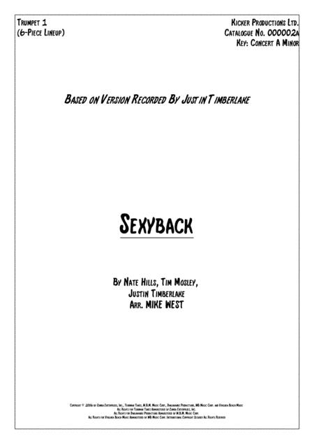 Sexyback 6 Piece Brass Section Sheet Music