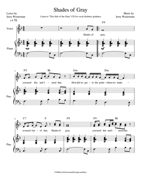 Free Sheet Music Shades Of Gray