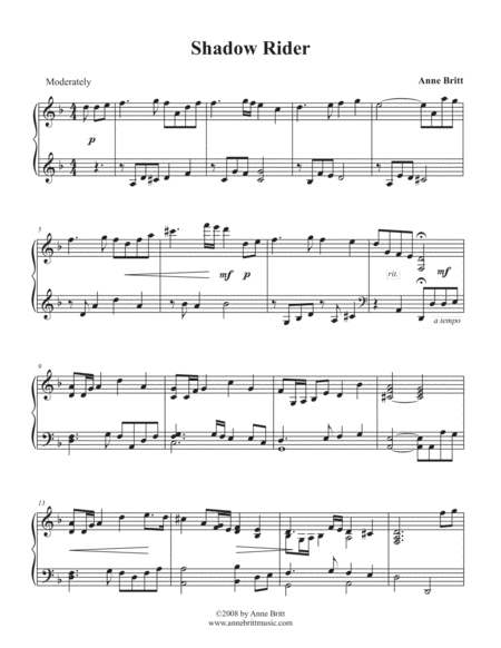 Shadow Rider Sheet Music