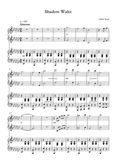 Free Sheet Music Shadow Waltz Piano Duet