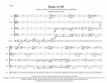 Free Sheet Music Shake It Off For Steel Band