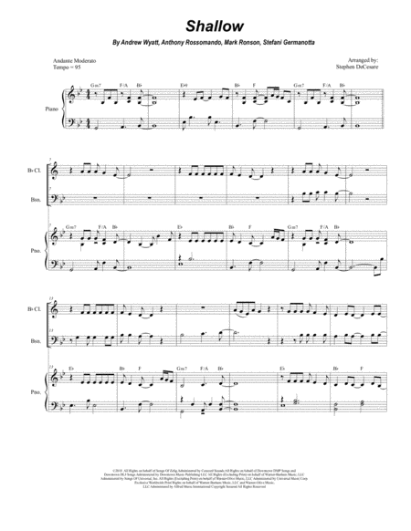 Free Sheet Music Shallow For Woodwind Quartet And Piano